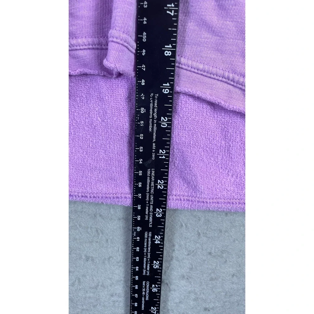 American Eagle Hoodie Men XL Purple Cropped V-Neck French Terry Sweatshirt